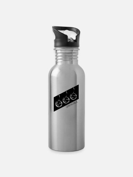 grenoble - Water bottle with straw - silver