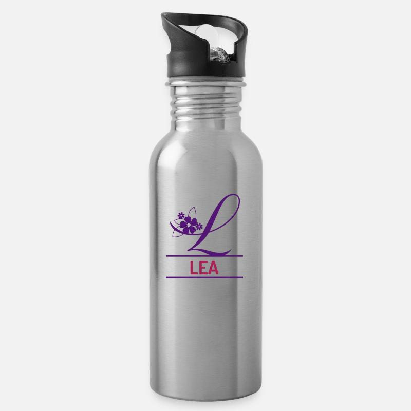 Lea - Gourde avec paille intégrée - argent clair