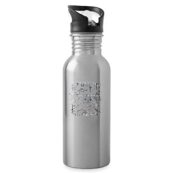 tmfa cat hair animal dog hair animal friend glitter - Water bottle with straw - silver - Right