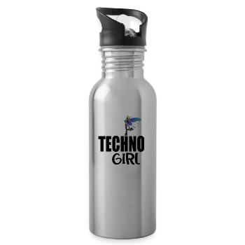 fille techno - Gourde avec paille intégrée - argent clair - Droite