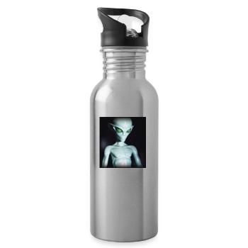Evil Alien - Water bottle with straw - silver - Right