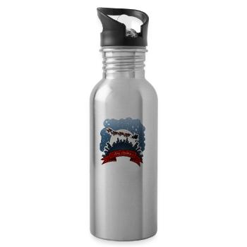 Tazz parle | Reigh Otters Noël Merch - Gourde avec paille intégrée - argent clair - Droite