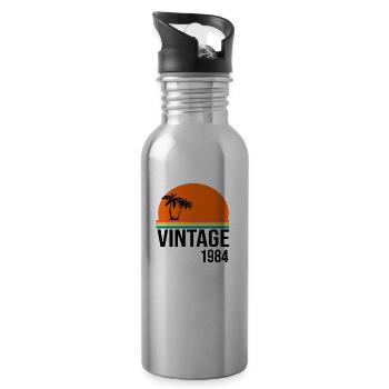 Vintage 1984 - Water bottle with straw - silver - Right