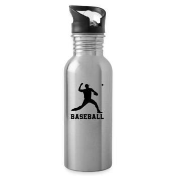 baseball - Trinkflasche mit integriertem Trinkhalm - Lightsilver - Rechts