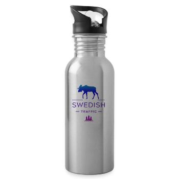 Sweden Sweden Scandinavia Nordic countries Viking Europe - Water bottle with straw - silver - Right