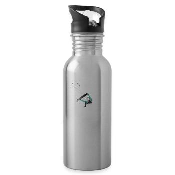 Kitesurfen Windkind - Trinkflasche mit integriertem Trinkhalm - Lightsilver - Rechts