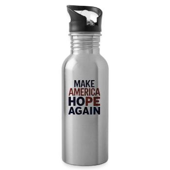 Make America Hope Again - Trinkflasche mit integriertem Trinkhalm - Lightsilver - Rechts