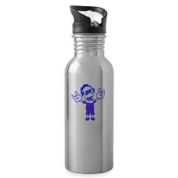 DJ Zombie Undead Horror Halloween Party Celebrations - Water bottle with straw - silver - Right