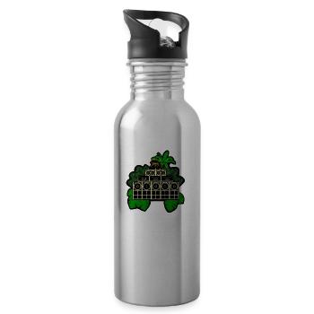 Sound system in the bush - Water bottle with straw - silver - Right