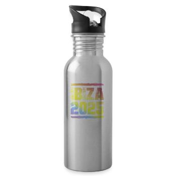 Ibiza 2025 Colorful - Water bottle with straw - silver - Right