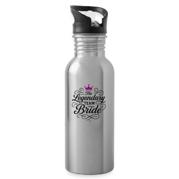 Team bride bachelorette - Water bottle with straw - silver - Right
