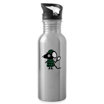 Maus Detektiv - Ratte - Trinkflasche mit integriertem Trinkhalm - Lightsilver - Rechts