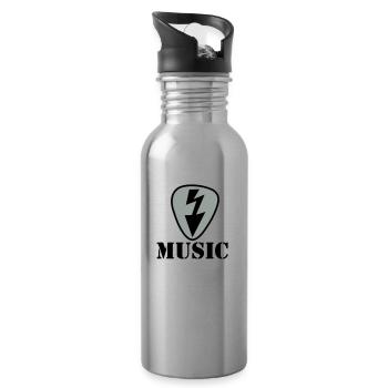 music - Water bottle with straw - silver - Right