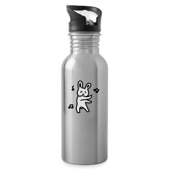 Lapin Partie - Gourde avec paille intégrée - argent clair - Droite