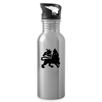 jah lion - Trinkflasche mit integriertem Trinkhalm - Lightsilver - Rechts