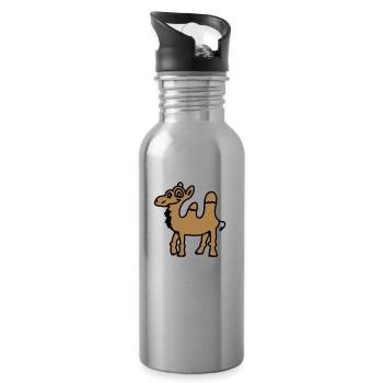 Kamel - Trinkflasche mit integriertem Trinkhalm - Lightsilver - Rechts
