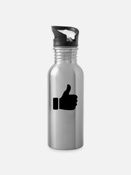 like - Water bottle with straw - silver