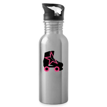roller skate - Water bottle with straw - silver - Right