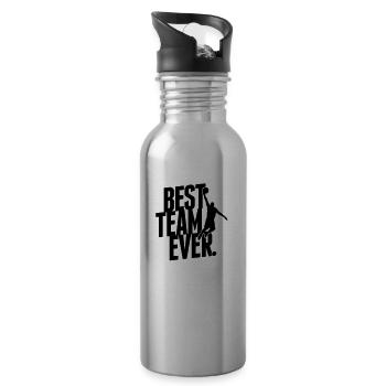 Best Team ever - Basketball - Trinkflasche mit integriertem Trinkhalm - Lightsilver - Rechts