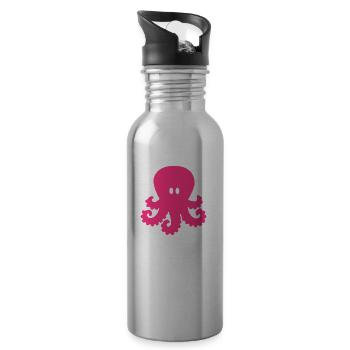Octopus - Water bottle with straw - silver - Right