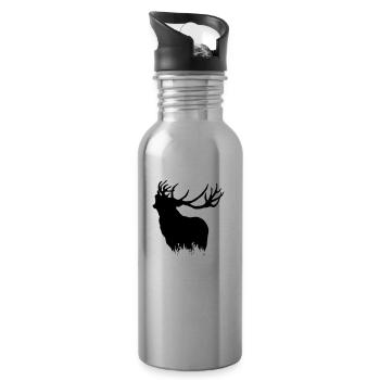 Deer - Hirsch - Trinkflasche mit integriertem Trinkhalm - Lightsilver - Rechts