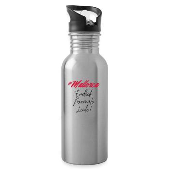 mallorca endlich normale leute - Trinkflasche mit integriertem Trinkhalm - Lightsilver - Rechts