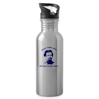 Radler Trinker - blau - Trinkflasche mit integriertem Trinkhalm - Lightsilver - Rechts