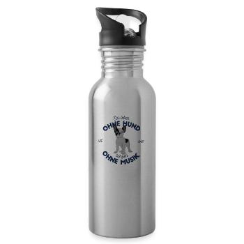 Hundeliebe - Trinkflasche mit integriertem Trinkhalm - Lightsilver - Rechts