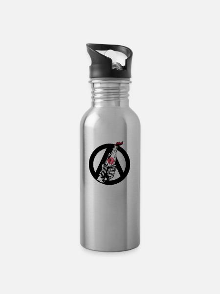 Anarchie - Gourde avec paille intégrée - argent clair