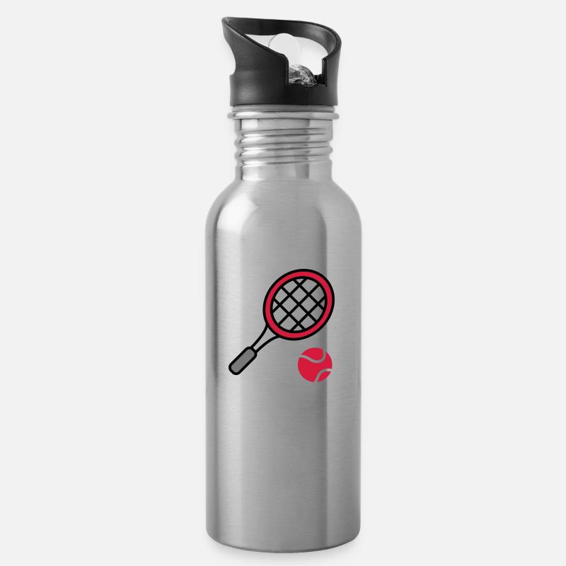 Tennis - Water bottle with straw - silver