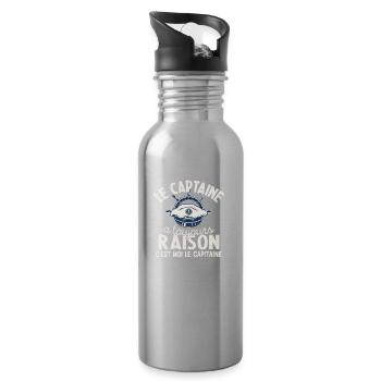 Le Capitaine A Toujours Raison C'est Moi Captain - Gourde avec paille intégrée - argent clair - Droite