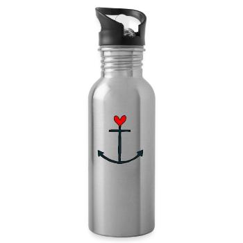 Anker - Trinkflasche mit integriertem Trinkhalm - Lightsilver - Rechts