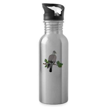 Vogel - Trinkflasche mit integriertem Trinkhalm - Lightsilver - Rechts