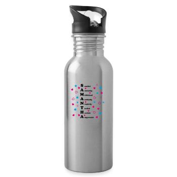 Samantha - Trinkflasche mit integriertem Trinkhalm - Lightsilver - Rechts