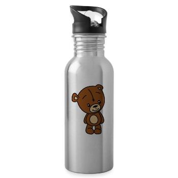 Teddy Bär Kuscheltier - Trinkflasche mit integriertem Trinkhalm - Lightsilver - Rechts