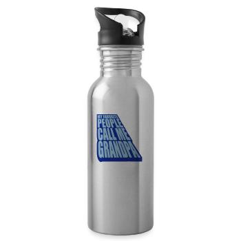 People Call Me Grandpa - Water bottle with straw - silver - Right