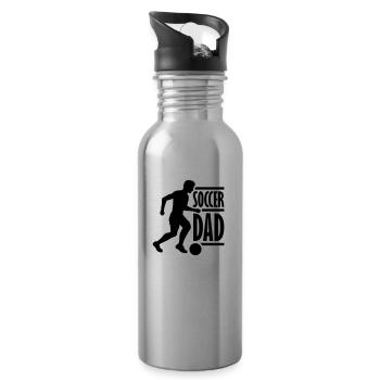 Cool Soccer Dad Logo - Trinkflasche mit integriertem Trinkhalm - Lightsilver - Rechts