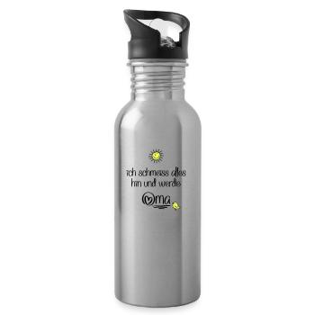lustige Sprüche für Oma - Trinkflasche mit integriertem Trinkhalm - Lightsilver - Rechts
