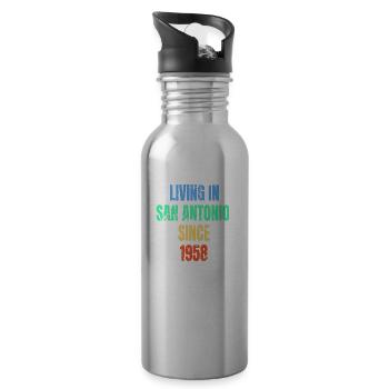 Retro Vintage Living à San Antonio depuis 1958 - Gourde avec paille intégrée - argent clair - Droite