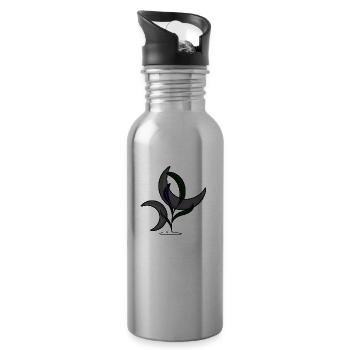Moon Flower - Water bottle with straw - silver - Right