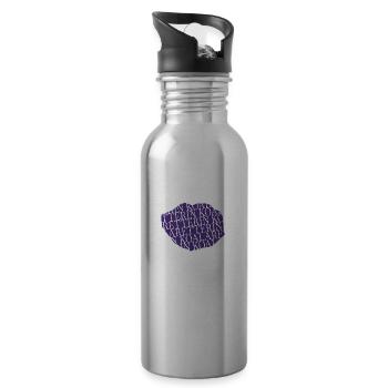 dog grausamkeit niedlich naturschutz geburtstag - Trinkflasche mit integriertem Trinkhalm - Lightsilver - Rechts
