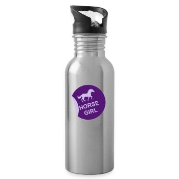 Citation de fille de cheval disant - Gourde avec paille intégrée - argent clair - Droite