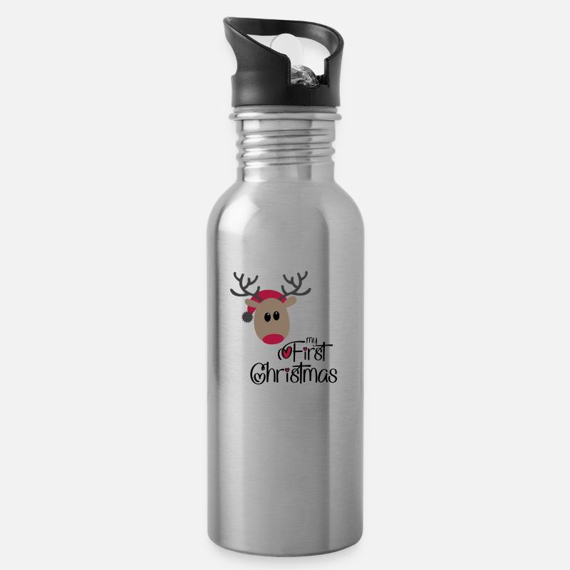 Mon premier Noël - Gourde avec paille intégrée - argent clair