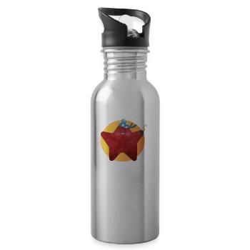 Etoile pirate, à l'attaque ! - Gourde avec paille intégrée - argent clair - Droite