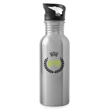 bier wappen 1 - Trinkflasche mit integriertem Trinkhalm - Lightsilver - Rechts