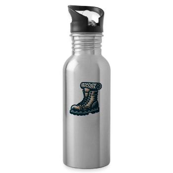 Entdeckerschuh mit Karte - Trinkflasche mit integriertem Trinkhalm - Lightsilver - Rechts