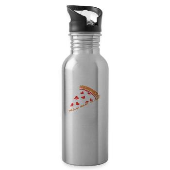 Love at First Slice - Water bottle with straw - silver - Right