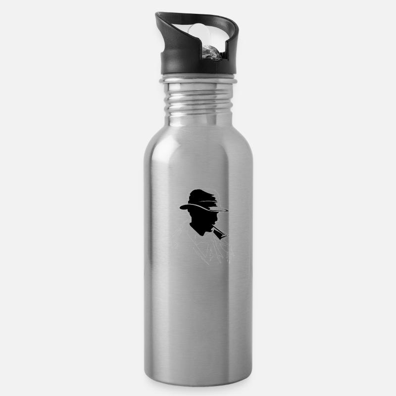 Sherlock - Trinkflasche mit integriertem Trinkhalm - Lightsilver