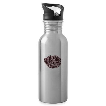 bday cool raubkatze meerkatze seekatze falbkatze - Trinkflasche mit integriertem Trinkhalm - Lightsilver - Rechts