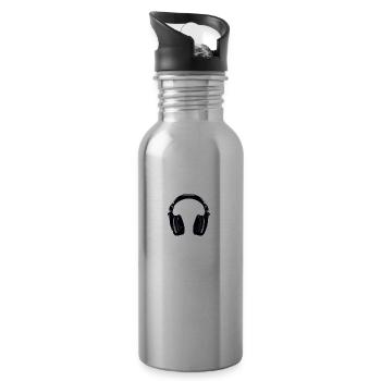 Can't Hear You I'm Gaming Lustiger Gamer Spruch - Trinkflasche mit integriertem Trinkhalm - Lightsilver - Rechts